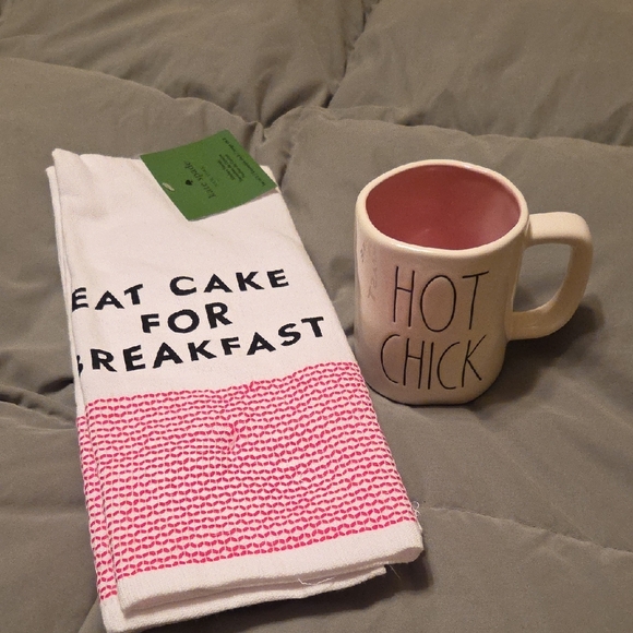 Rae Dunn & Kate Spade Other - Rae Dunn Cream Artisan Mug & Kate Spade Set Of Towels